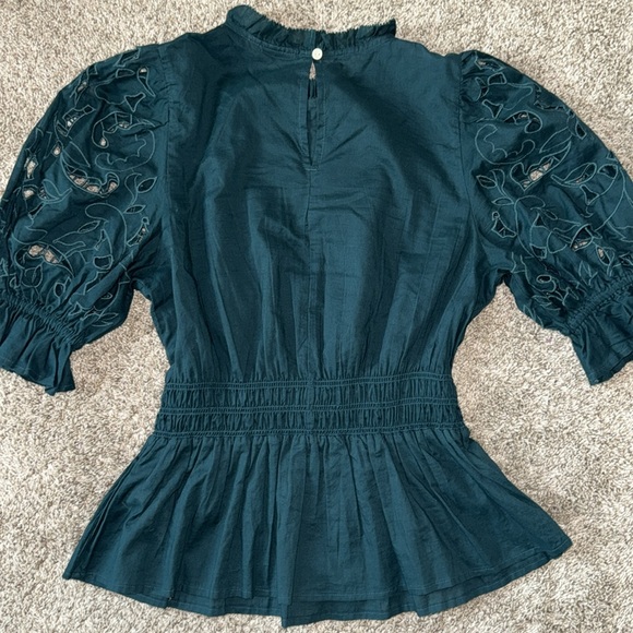 Universal Thread Turquoise Ruffle sleeve top - Picture 4 of 5